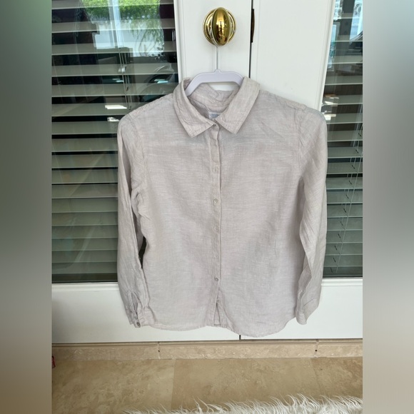 Sigrid Olsen linen long sleeve tan size M. - Picture 4 of 4